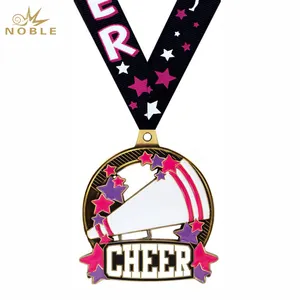 Noble Manufacturer Creative Shields Medal Gift Personalized Engraved Custom Logo Cheer leading Trophy Award Medals
