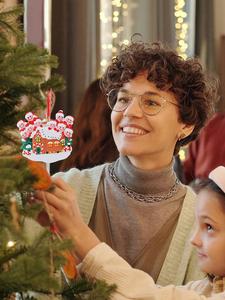 Mô hình đồ trang trí Giáng sinh hình ông già Noel và tuần lộc dễ thương, làm bằng nhựa resin, treo cây thông Noel, quà tặng trang trí nhà cửa - Product Image 6