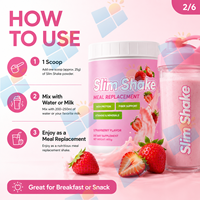 Poudre de remplacement de repas Slim Shake avec formule riche en protéines et saveur fraise pour la gestion du poids Nutrition Marque privée