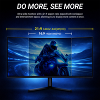 Écran LCD ultra large de 34 pouces, 165 Hz, 4K, 5K, 165 Hz, HDR, pour jeux sur PC, écran incurvé de 34 pouces pour jeux sur ordinateur, moniteur LCD de 34 pouces