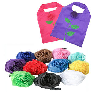 Bolso de almacenamiento ecológico con forma de flores rosas, bolsas de compras plegables, bolsa de supermercado plegable reutilizable - Product Image 1
