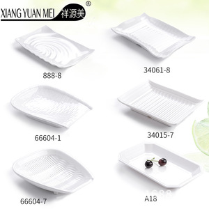 Petites assiettes japonaises créatives en mélamine imitation porcelaine A5, forme irrégulière, couleur unie, vaisselle de service pour les fêtes - Product Image 3