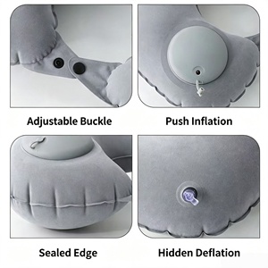 Oreiller de voyage pliable en U personnalisé avec logo, en tissu floqué, confortable et portable pour le cou, idéal pour les voyages en voiture et en avion - Product Image 3