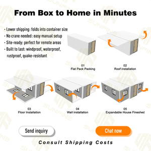 Skillion mái đúc sẵn nhà mô-đun prefab thép 2 phòng ngủ mở rộng container Granny nhà phẳng tiêu chuẩn Úc - Product Image 4