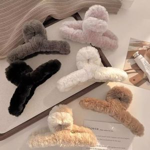 Fluffy Claw Hair <b>Clip</b> Plush Gripper For Women Daily Use Autumn Winter Style - Product Image 3