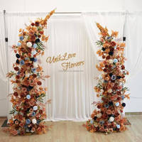 Décoration Florale de Mariage Luxe Bohème Terracotta Rouille Soie Vente en Gros Guirlande d'Angle pour Arche de Mariage