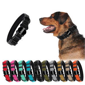 <span class=keywords><strong>Collar</strong></span> de perro de alta resistencia Entrega rápida <span class=keywords><strong>Collar</strong></span> de perro reflectante táctico mediano grande de nailon ajustable para todas las razas - Product Image 1