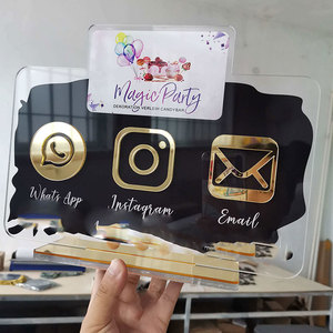 Letrero Personalizado de Acrílico para Redes Sociales con Código QR, Logotipo e Ícono, Placa de Acrílico con Código QR para Escanear - Product Image 3