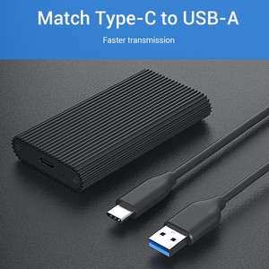 Carcasa de aluminio SSD <span class=keywords><strong>Msata</strong></span> SSD externo Unidad de estado sólido Adaptador de carcasa <span class=keywords><strong>USB</strong></span> C Tipo C Tipo-C a <span class=keywords><strong>Msata</strong></span> SSD Caja - Product Image 3