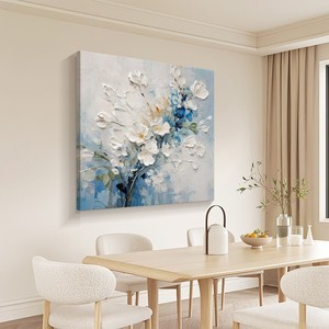 Hand Painted Oil <b>Painting</b> Abstract Floral Art 3D Textured Wall Art <b>For</b> Living Room Bedroom Entryway - Product Image 5