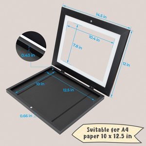 Cadre d'art pour enfants sur mesure avec passe-partout, pour affichage et rangement d'œuvres d'art interchangeables, noir et blanc, pour mur ou table - Product Image 3
