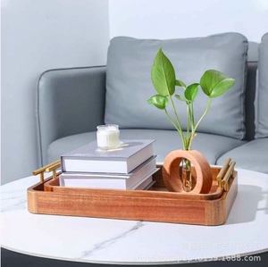 Plato Rectangular Ecológico de Madera de Nogal Negro Japonés para Servir Dim Sum, Pasteles, Té y Cena en Hoteles - Product Image 5