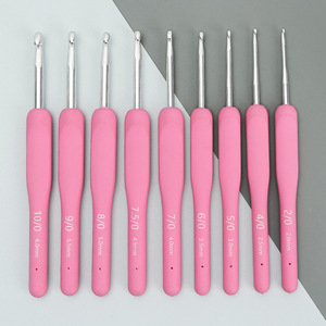 Brochet TPR silicone poignée en aluminium crochet crochet outils à <span class=keywords><strong>tricoter</strong></span> chandail <span class=keywords><strong>aiguille</strong></span> <span class=keywords><strong>9</strong></span> taille - Product Image 2
