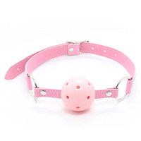 BDSM, sangle en PVC réglable, bâillon à boule respirant, bâillon noir pour la bouche, jouet de bondage pour adultes, jeu de rôle dominant et soumis