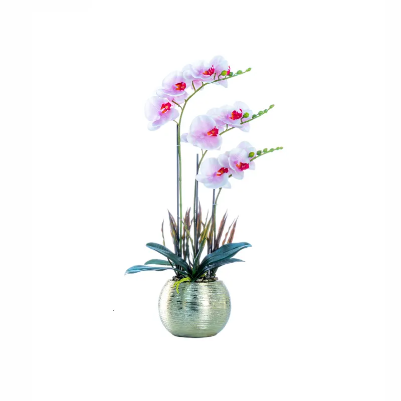 Wholesale Cheap Silk flowers orchid artificial Plants with pot for decoration
