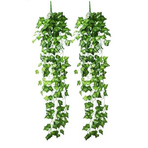Feuilles <span class=keywords><strong>de</strong></span> lierre artificielles en gros, plantes grimpantes suspendues, guirlandes <span class=keywords><strong>de</strong></span> feuilles pour Noël, mariage, fête, décoration murale <span class=keywords><strong>de</strong></span> jardin - Product Image 2