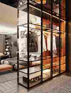 Armoire en acier sur mesure de luxe, cadre en aluminium, meubles de chambre à coucher, designs d'armoire walk-in, ensemble de meubles de chambre à coucher - Product Image 2