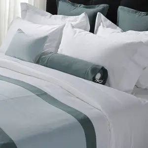 Luxury 5 Star Hotel Egypt Cotton King Size Bed Runner Bed Sheet Bedding Set