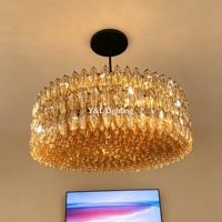 Lustre rectangulaire moderne en verre fumé à plusieurs niveaux, grande suspension linéaire pour salle à manger, rénovation de maison à concept ouvert