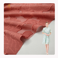 Tissu en mousseline de soie découpé à la mode, tissu floral Jacquard de couleur unie pour robes