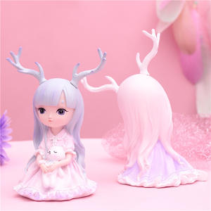 2024 OEM su misura PVC resina giocattoli di alta qualità azione e giocattolo 2 stile torta di cottura decorazione per bambina <span class=keywords><strong>anime</strong></span> figure <span class=keywords><strong>rosa</strong></span> bambola - Product Image 2