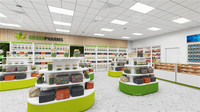 Mobilier de magasin commercial sur mesure avec éclairage LED, rayonnages de présentation pour l'ensemble du magasin, design intérieur pour magasin de bien-être