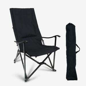 Chaise pliante d'extérieur avec accoudoirs, chaise de camping portable en alliage d'aluminium pour la pêche et le jardin, noir kaki 59x59x95cm - Product Image 2