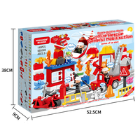 Blocs de construction de grande taille en gros, Station de pompiers, 140 pièces, jouet éducatif en briques, livraison directe d'usine pour enfants, garçons et filles