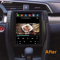 Lecteur automatique multimédia central de 10.4 pouces avec navigateur GPS pour Honda Civic 2016-2022 CarPlay Compatible Auto Electronics