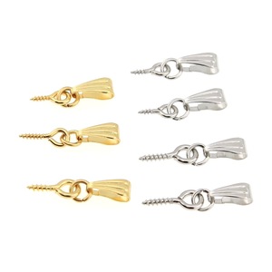 Composants de bijoux en acier inoxydable en forme de graines avec œillets et clous filetés pour la fabrication de boucles d'oreilles, couleur or et argent - Product Image 1