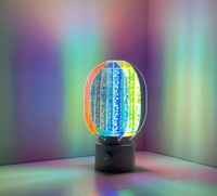 Petite lampe de bureau cylindrique rechargeable à LED Lampe de bureau d'ambiance Cool RGB Luminous Color-changing Cylindrique Lampe de table