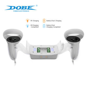 Pour <span class=keywords><strong>Oculus</strong></span> pour <span class=keywords><strong>Quest</strong></span> <span class=keywords><strong>2</strong></span> <span class=keywords><strong>casque</strong></span> <span class=keywords><strong>VR</strong></span> Base de charge à lumière bleue avec poignée de TY-2806 pratique accessoires AR/<span class=keywords><strong>VR</strong></span> support de quai de charge - Product Image 1