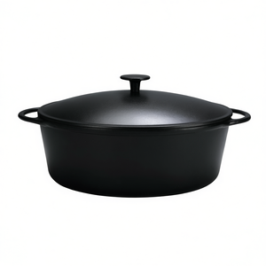 KARL KRGER Rustika Goose Roaster 7.5 L Oval <b>Cast</b> Iron Enamel Roasting <b>Pan</b> With Lid - Product Image 2