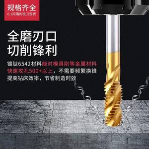 Machuelos de Titanio Avanzados M234568 con Recubrimiento de Cobalto, Punta Espiral, Machuelos de Estría Recta Específicos para Acero Inoxidable - Product Image 2