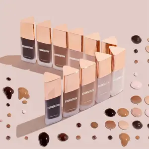 Cairan Foundation finishing alami kualitas tinggi baru dengan bahan melindungi kulit penutup penuh berubah warna Foundation Makeup terbaik
