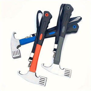 Marteau de camping robuste pour retirer les piquets de tente, tête en acier au carbone durable, aventures en plein air avec sangle de sécurité pour les extracteurs de clous - Product Image 6
