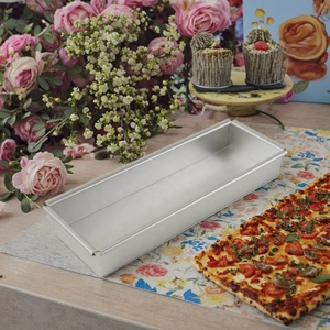 Bandeja de <span class=keywords><strong>pizza</strong></span> rectangular de 25,5x8,5 cm, bandeja para hornear tostadas de 10 pulgadas, bandeja para <span class=keywords><strong>pizza</strong></span> de aleación de aluminio anodizado antiadherente - Product Image 1