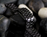 Jam Tangan Pria Digital LED Kasual Quartz Metal Samurai Lava Iron Fashion