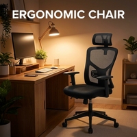 Chaise de bureau ergonomique AOR, pour bureau à domicile, assise confortable, écologique, tissu en maille respirant, vente en gros d'usine