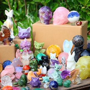 Commercio all'ingrosso quarzo naturale curativo quarzo cristallo obelischi pietre pilastro balsamo sfera di mistero di cristallo casuale scatola - Product Image 6