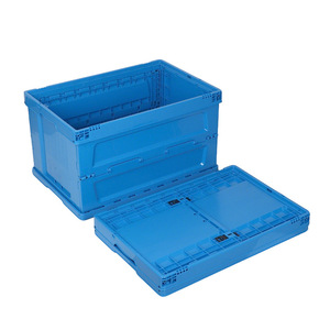 Bac de manutention pliable en plastique 600x400x340mm bleu, qualité alimentaire, pour entrepôt, logistique et stockage - Product Image 1