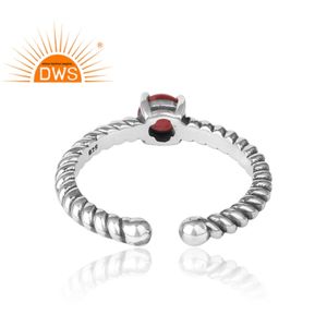 แหวน925เงินสเตอร์ลิงสไตล์วินเทจแหวนพลอยโกเมนอันรุ่งโรจน์แหวนออกซิไดซ์เครื่องประดับคอลเลกชันวินเทจ - Product Image 4