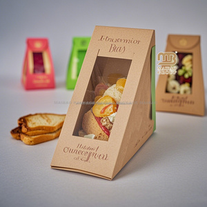 กระดาษคราฟท์แบบใช้แล้วทิ้งกล่องใส่แซนวิชแบบย่อยสลายได้สำหรับห่อขนม - Product Image 2