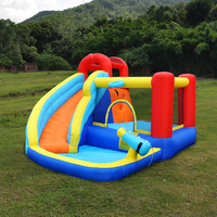 Château gonflable populaire pour enfants avec toboggan aquatique et installation facile pour les fêtes et les jeux de 3 enfants