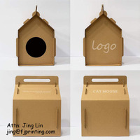 individueller druck umweltfreundlicher wellpappe-hundehaus katzenkatherie wohnung haustierhaus stallbox