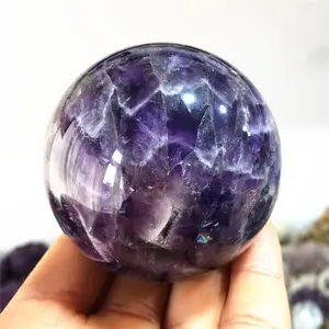 Large Size Top Quality High Polished Dogtooth Amethyst Chevron-Amethyst Banded Dream Amethyst Sphere Ball Healing
