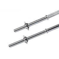 Barre de musculation droite chromée de 1,5 m/59 pouces avec colliers étoile – Meilleure vente