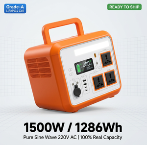 Station d'alimentation portable extérieure 1500W 1286Wh, stockage d'énergie photovoltaïque haute puissance pour le camping, le vlogging et les situations d'urgence - Product Image 6