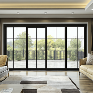Cadre de conception moderne Portes de villa en verre d'aluminium Portes coulissantes en verre d'intérieur pour les maisons de délicatesse - Product Image 2