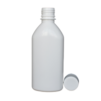 Bouteille en plastique HDPE blanche de 200 ml, forme cylindrique, avec bouchon à vis et pulvérisateur |   Bouteille en plastique de qualité pharmaceutique pour liquides |   Vente en gros
